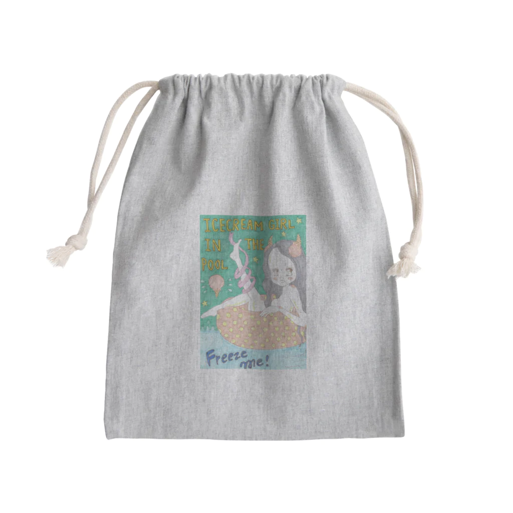 kaoru_littieのIce cream girl in the pool            Mini Drawstring Bag