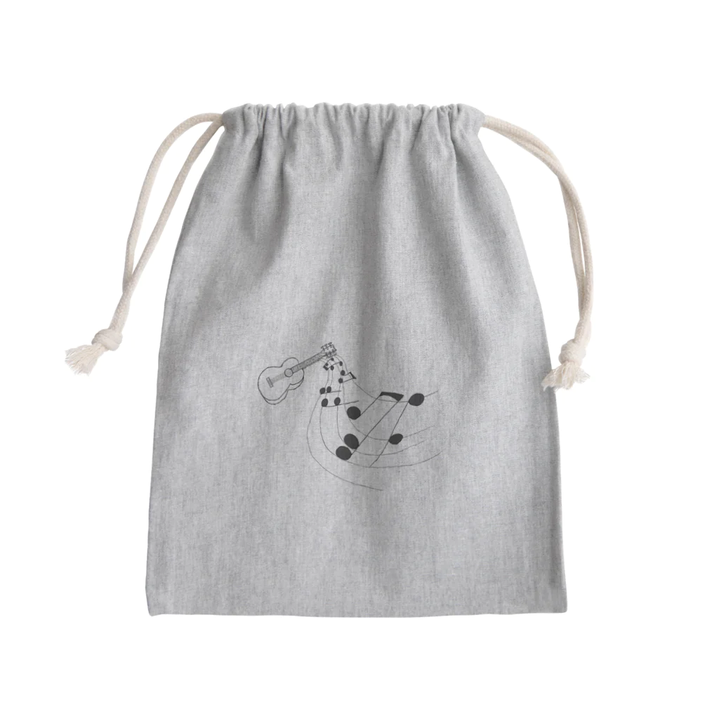 Lily bird（リリーバード）の奏でるギター 線画 Mini Drawstring Bag