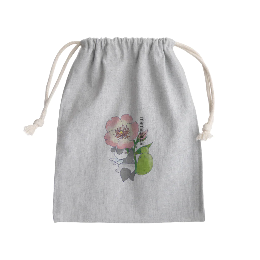 まめぱんだのバラとまめぱんだ Mini Drawstring Bag