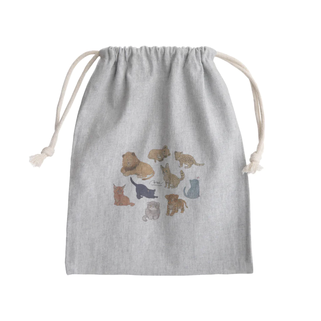 ルルエチュードのネコカ集合 Mini Drawstring Bag