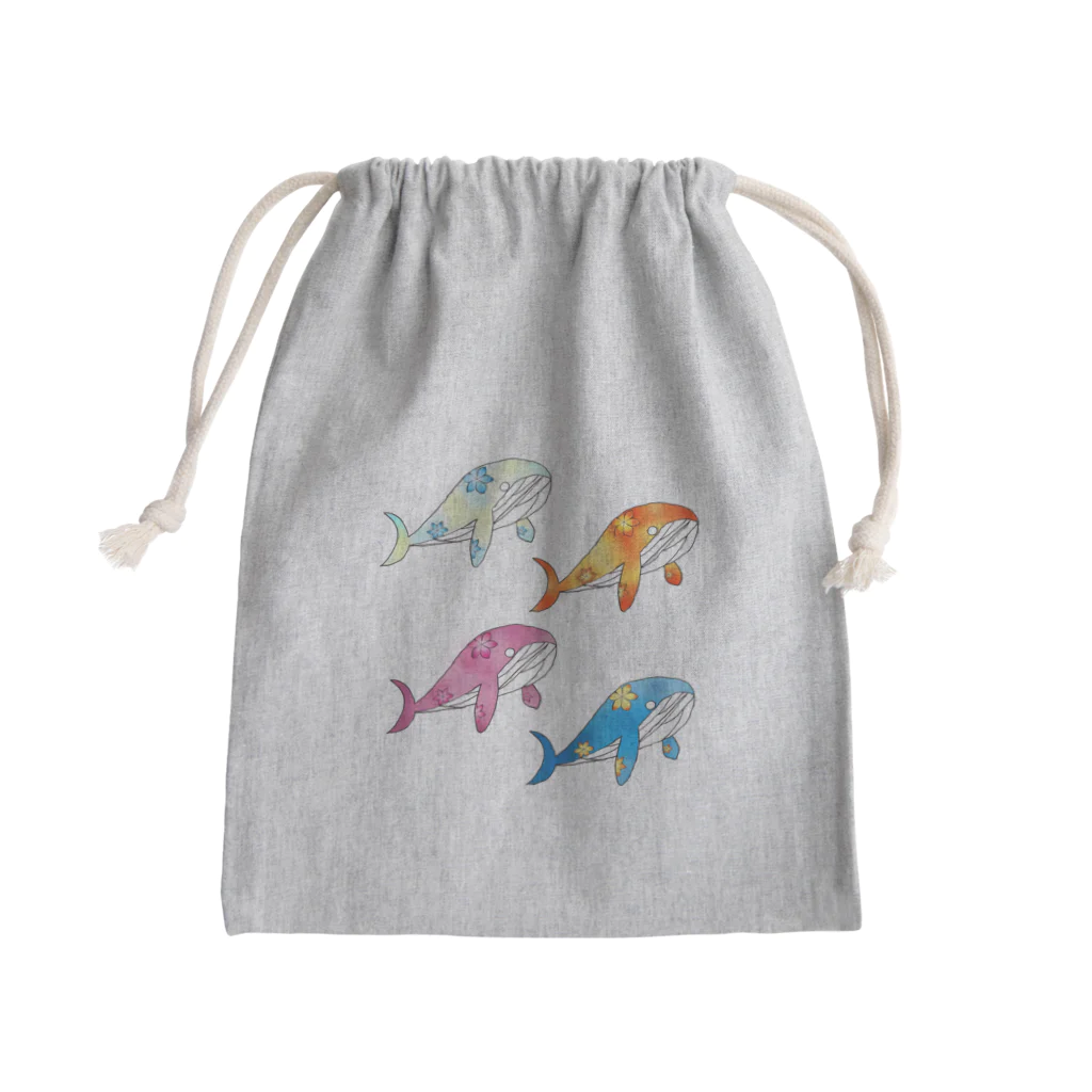 くまのおもちゃ箱の鯨の群れ Mini Drawstring Bag