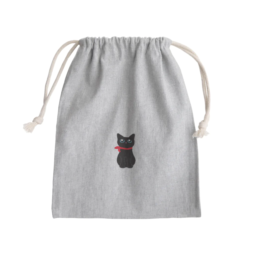 Yokokkoの店のくろねこのむーちゃん Mini Drawstring Bag