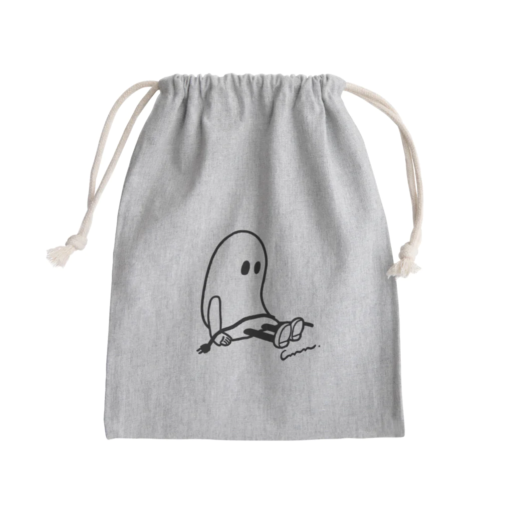 CHIMNEY雑貨店のDAY OFFななしのおばけちゃん[mono] Mini Drawstring Bag