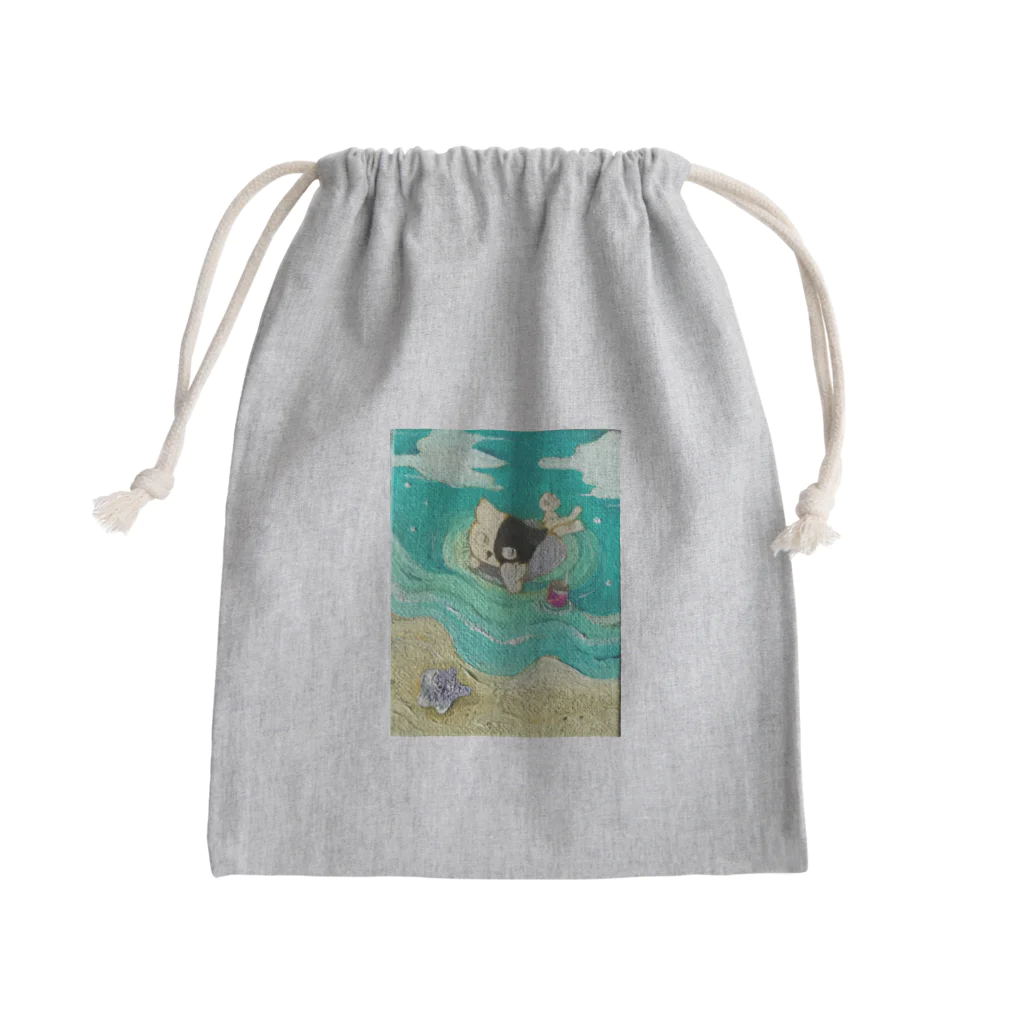 はっとのフローティングキャット Mini Drawstring Bag