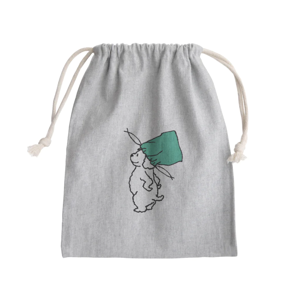 石川ともこのきんちゃく帽子犬 Mini Drawstring Bag