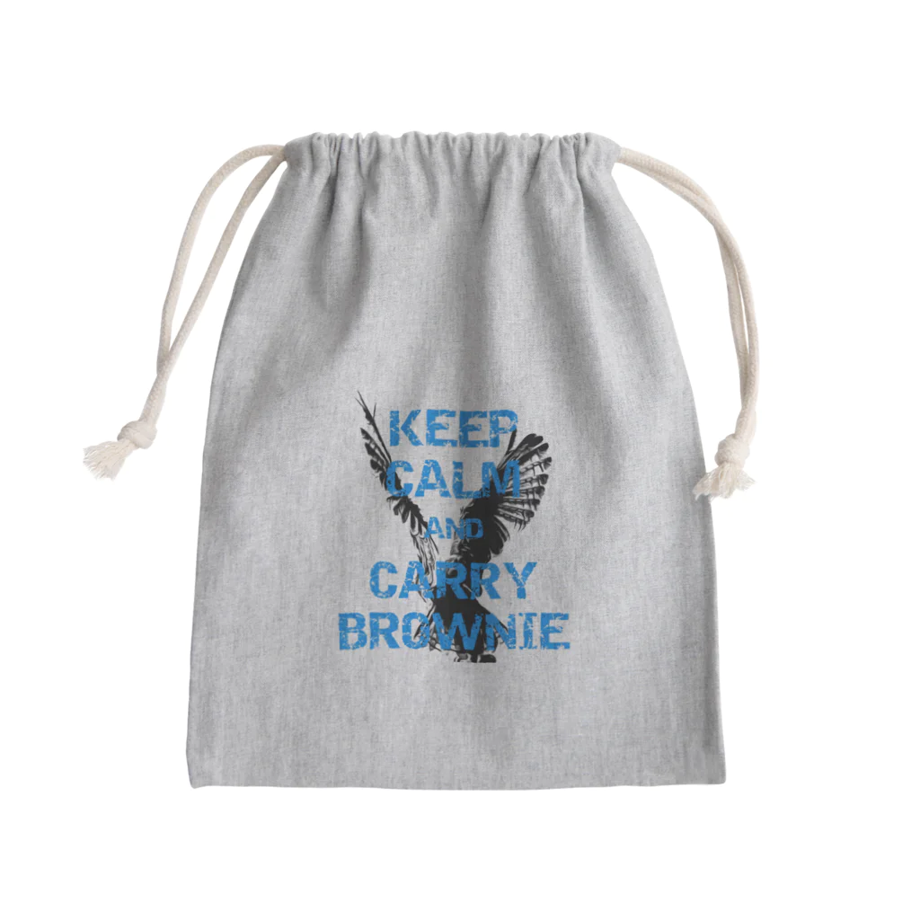 座敷ふくろうのKEEP CALM AND CARRY BROWNIE Mini Drawstring Bag