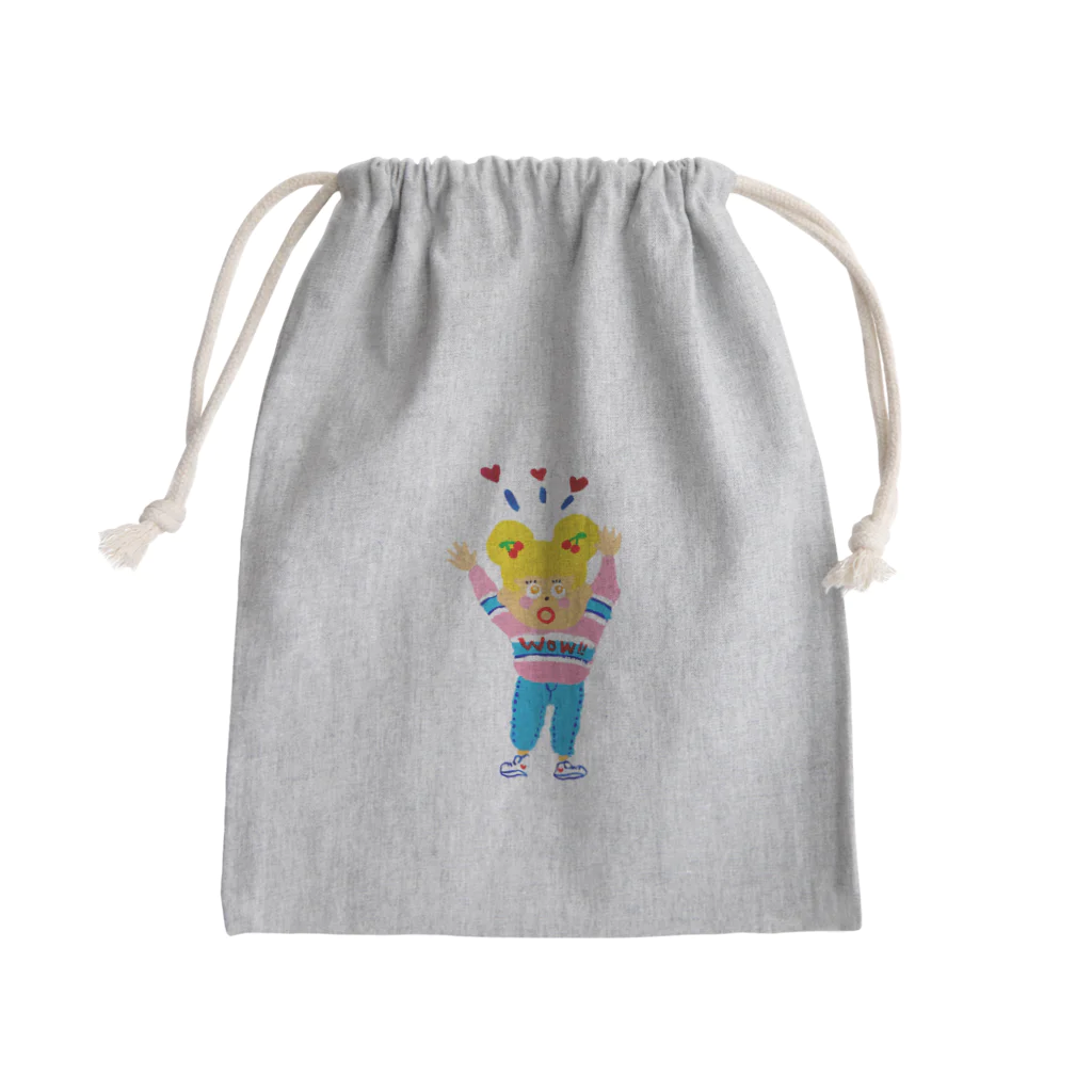 TulippaのWow!とおどろく女の子 Mini Drawstring Bag