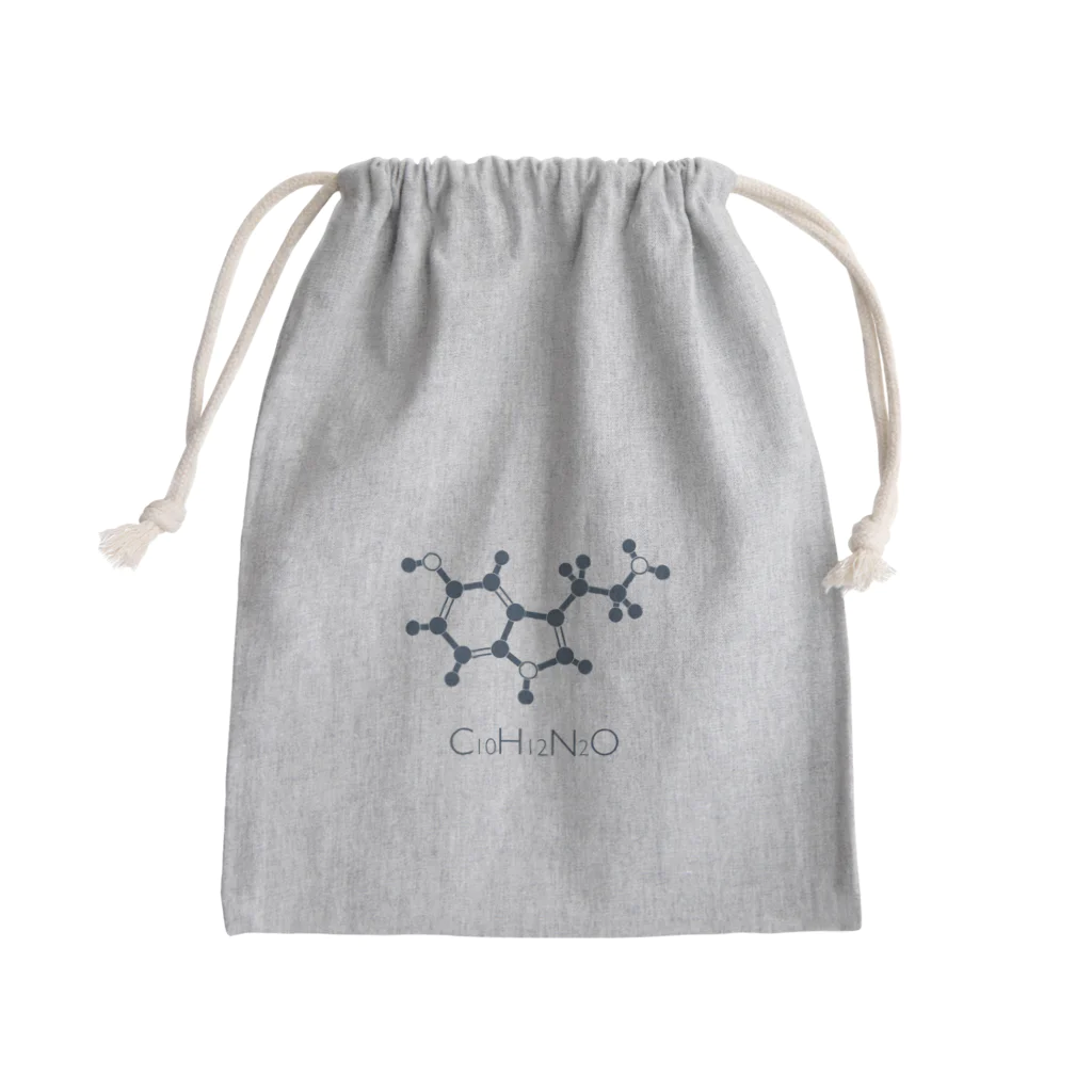 st_drop_laboratoryのセロトニンの化学構造式 C10H12N2O Mini Drawstring Bag