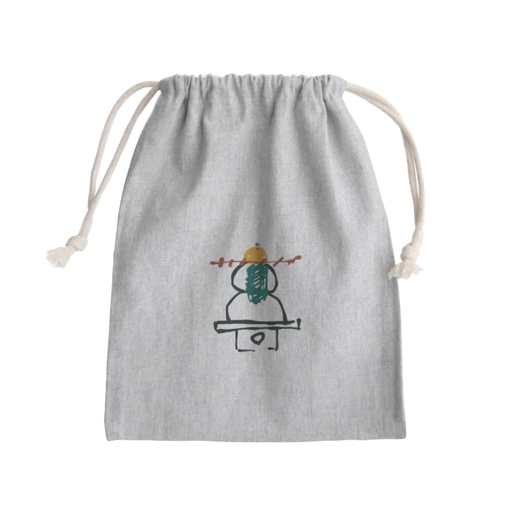 gari--baのミカンセイ カガミモチ Mini Drawstring Bag