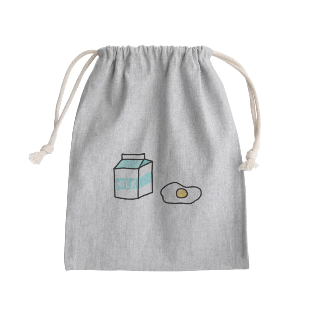 shitakeOOTAkidsの牛乳と卵 Mini Drawstring Bag