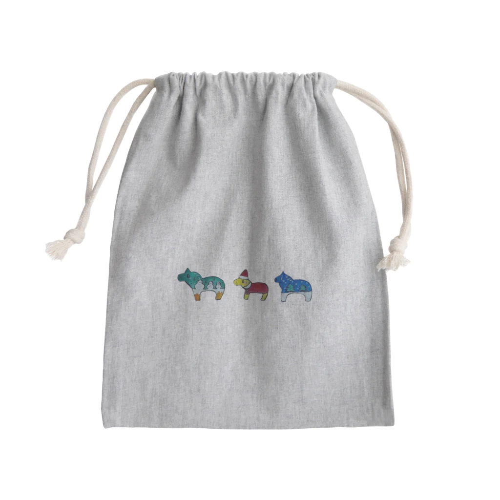 ぷいこのおみせのクリスマス★ダーナラホース Mini Drawstring Bag