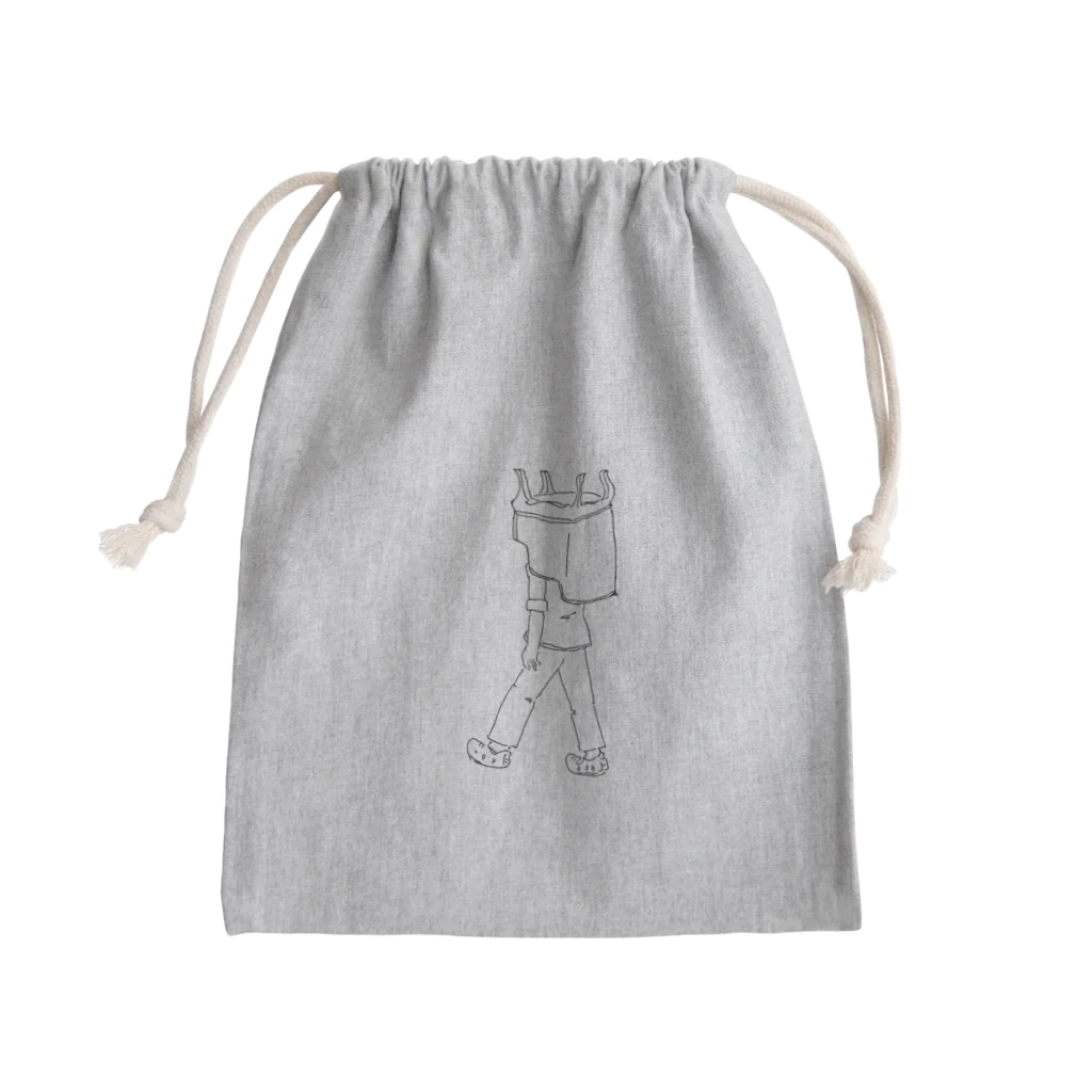 すみれ's Laboの買ったばかりのアンティークの椅子を被って歩く人 Mini Drawstring Bag