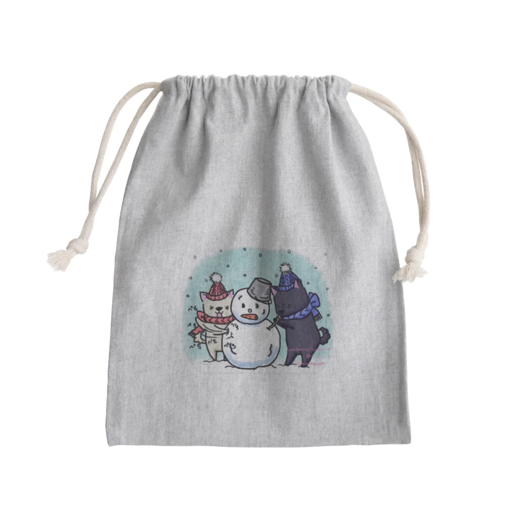 そらいろもようの雪だるま！ Mini Drawstring Bag