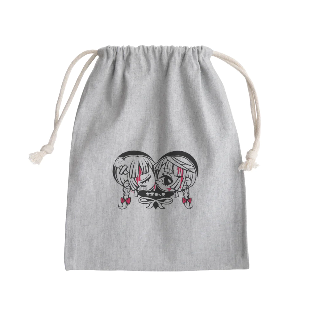 花岬 物子のきずきっす黒 Mini Drawstring Bag