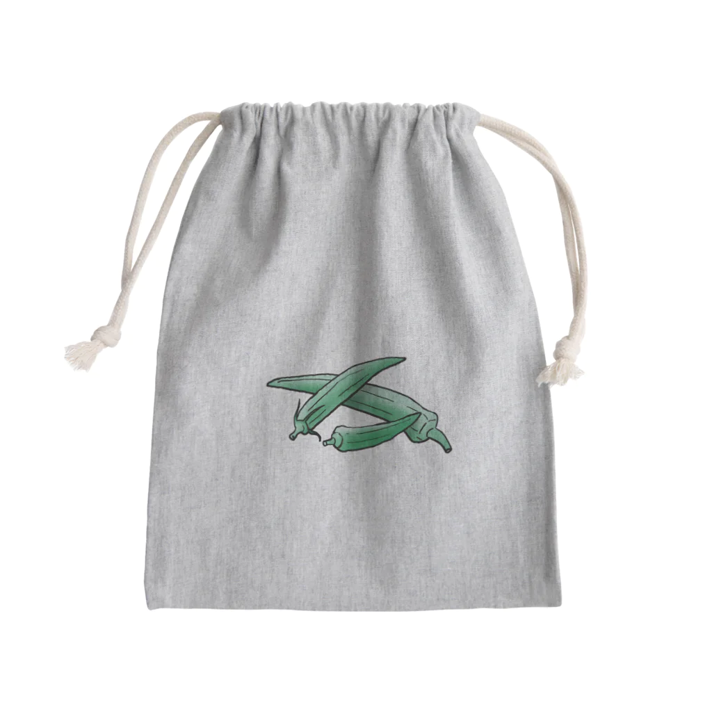 サルハ亭の家庭菜園シリーズ　おくら Mini Drawstring Bag