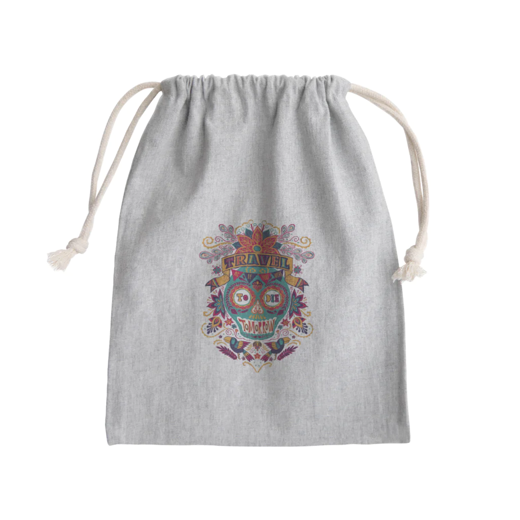 IZANAMI by Akane YabushitaのTravel As if You Were to Die Tomorrow Mini Drawstring Bag