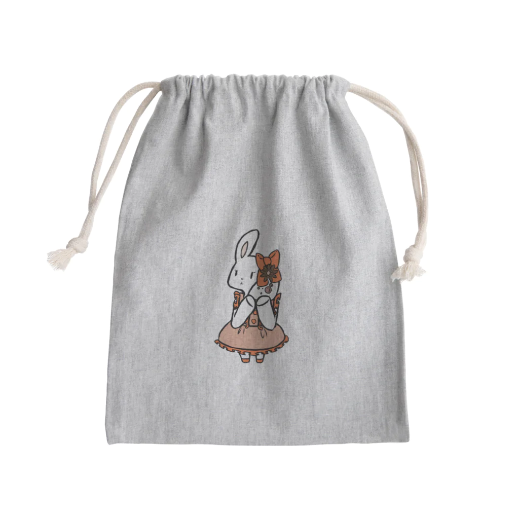 一羊のおめかしウサちゃん Mini Drawstring Bag