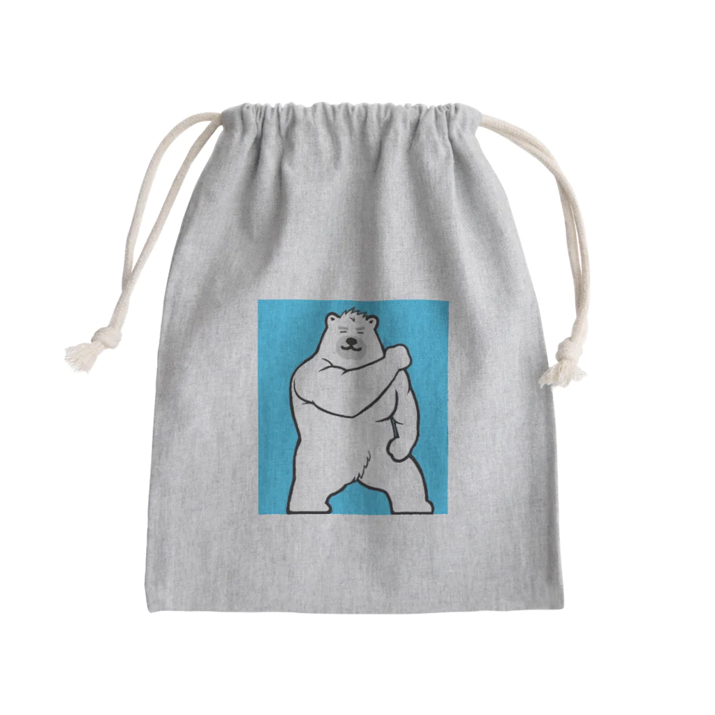 くーまんの部屋🐻のマッスル白熊💪 Mini Drawstring Bag