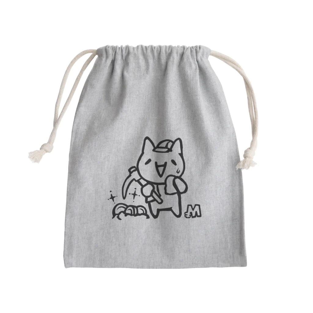 GemBox SUZURI店のマイニングモナー モナコイン 単色 (SZ) GemBox Mini Drawstring Bag