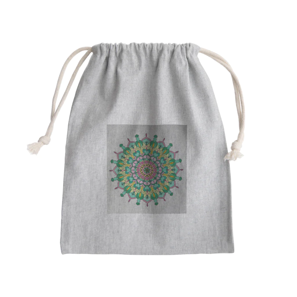 アトリエ　ＳＵＰＵのマンダラGREEN Mini Drawstring Bag