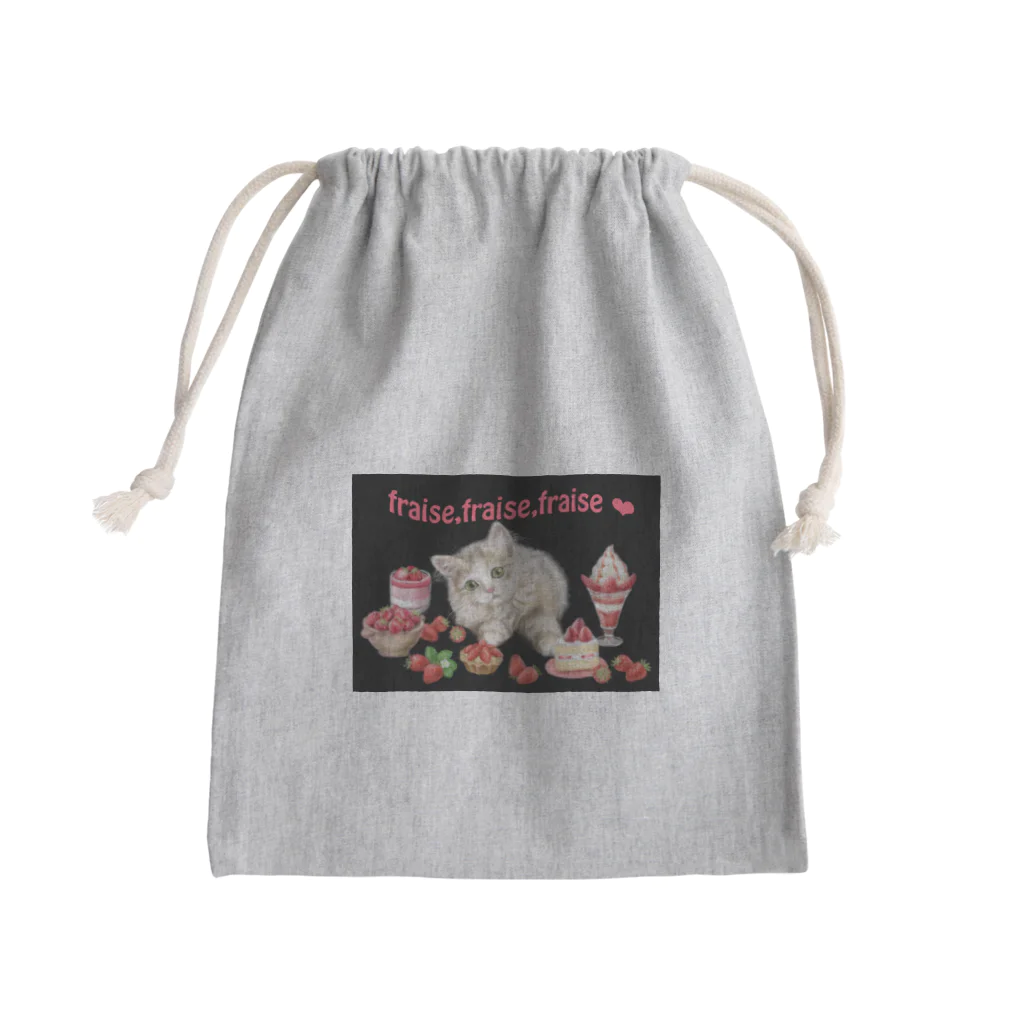 Ａｔｅｌｉｅｒ　Ｈｅｕｒｅｕｘの苺スイーツとにゃんこ Mini Drawstring Bag