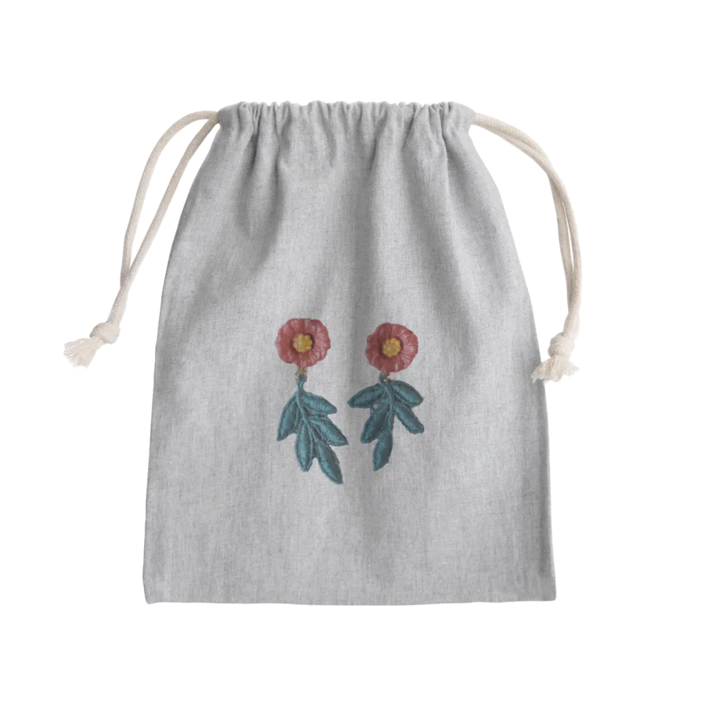 LePuyの陶土ポピーと手染めリーフレース Mini Drawstring Bag