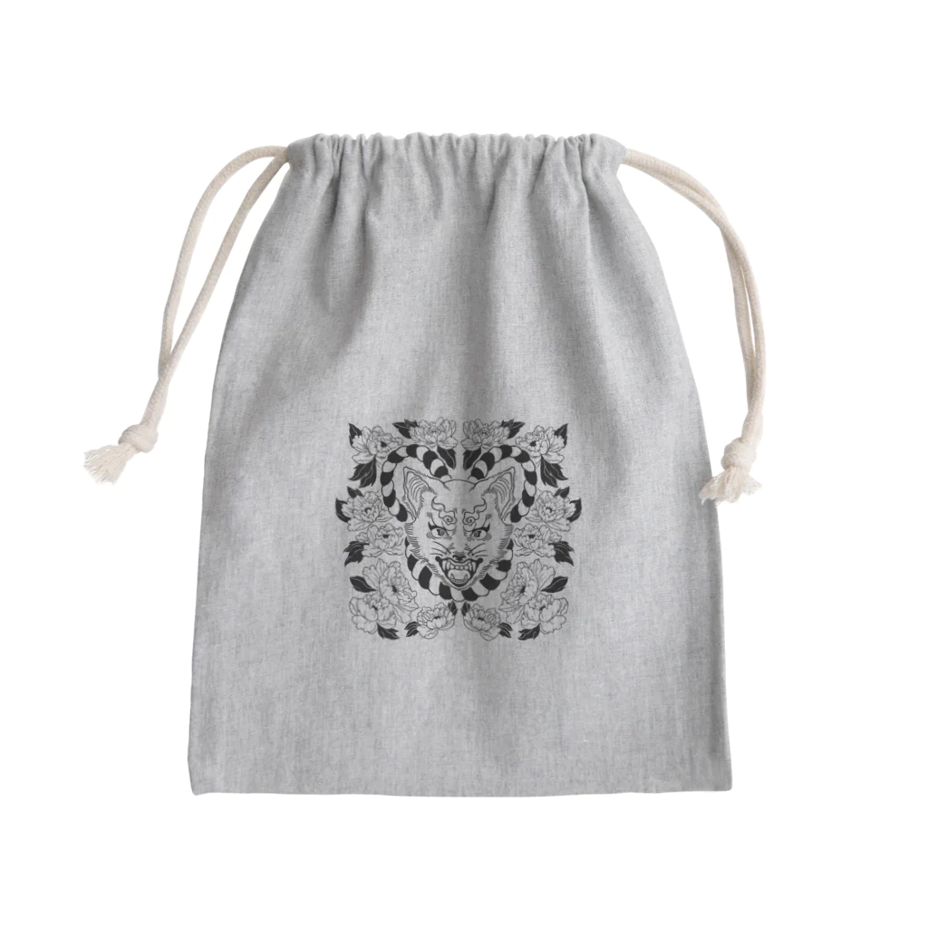 cmd+Qのワンちゃんとお花 Mini Drawstring Bag