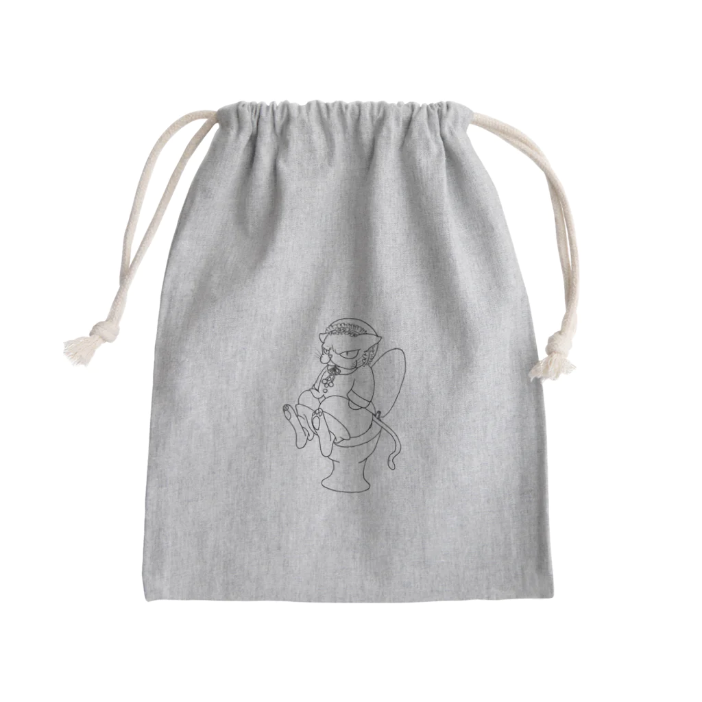 36sanのpooping cat Mini Drawstring Bag