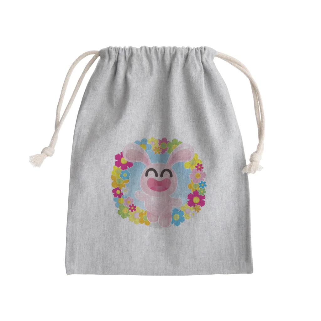 まるちの花うさぎ Mini Drawstring Bag