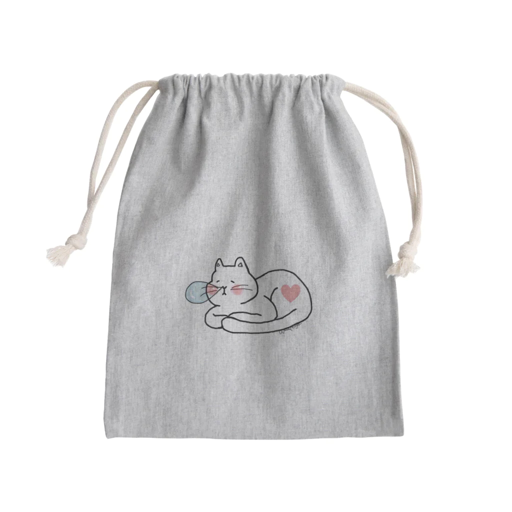 WataMayuroom☆のすやすやにゃんこ Mini Drawstring Bag