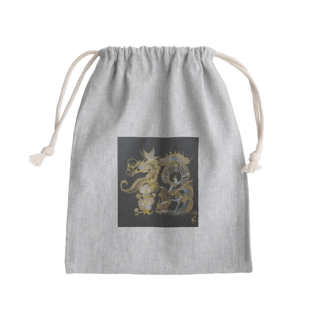 hanamoji-mayuの花文字「福」 Mini Drawstring Bag