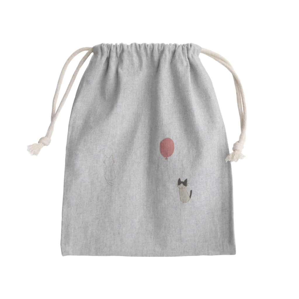 ねこぜのふうてんたんとむぎ Mini Drawstring Bag