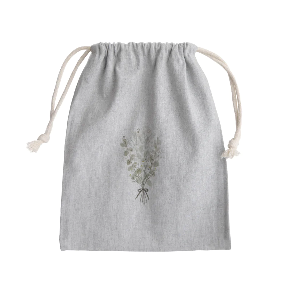 くるもり雑貨店のdonguri to ie.×くるもりコラボ　ナチュラル花束 Mini Drawstring Bag