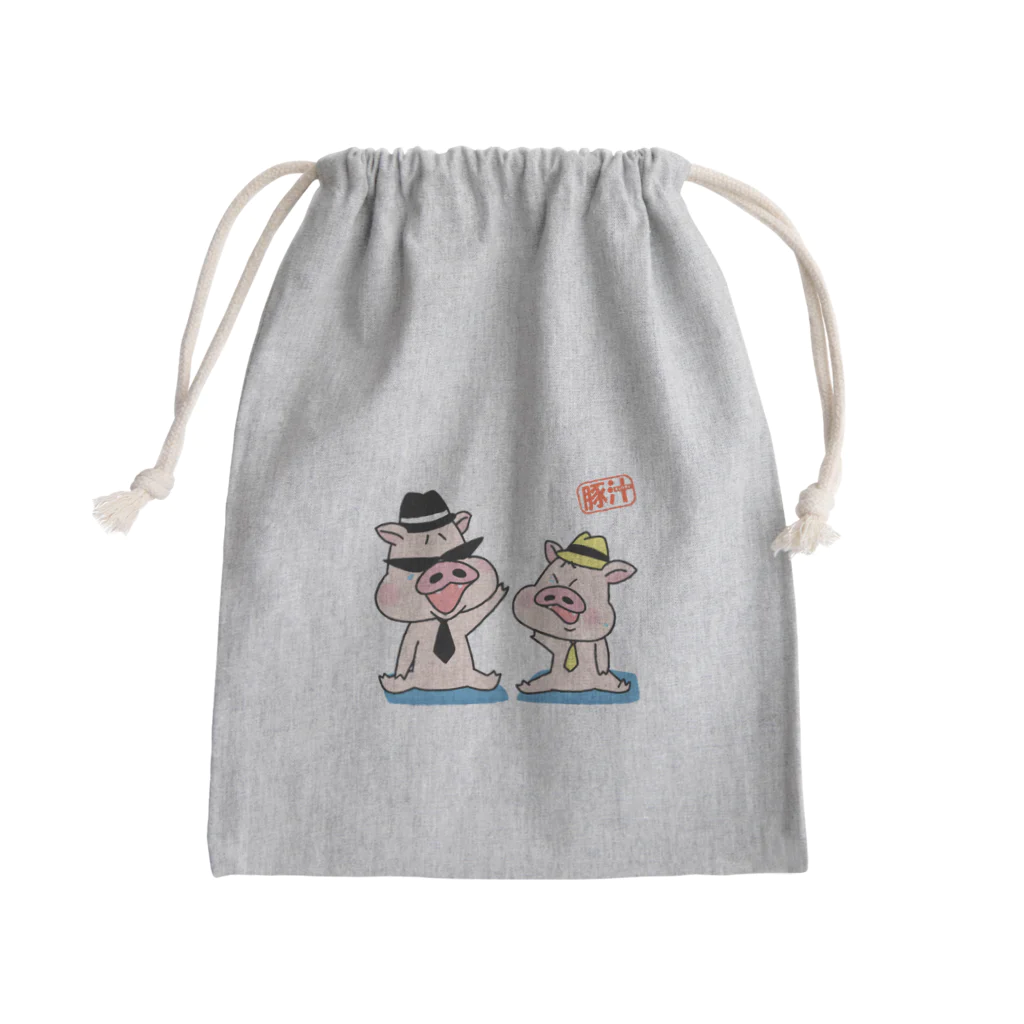 うさぎまるえkawaiishop の豚汁兄弟ー爆笑 Mini Drawstring Bag