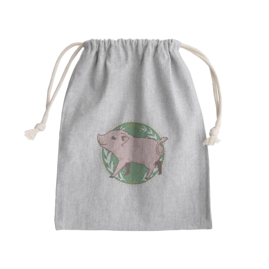 Lichtmuhleのミニブタさんイラスト Mini Drawstring Bag