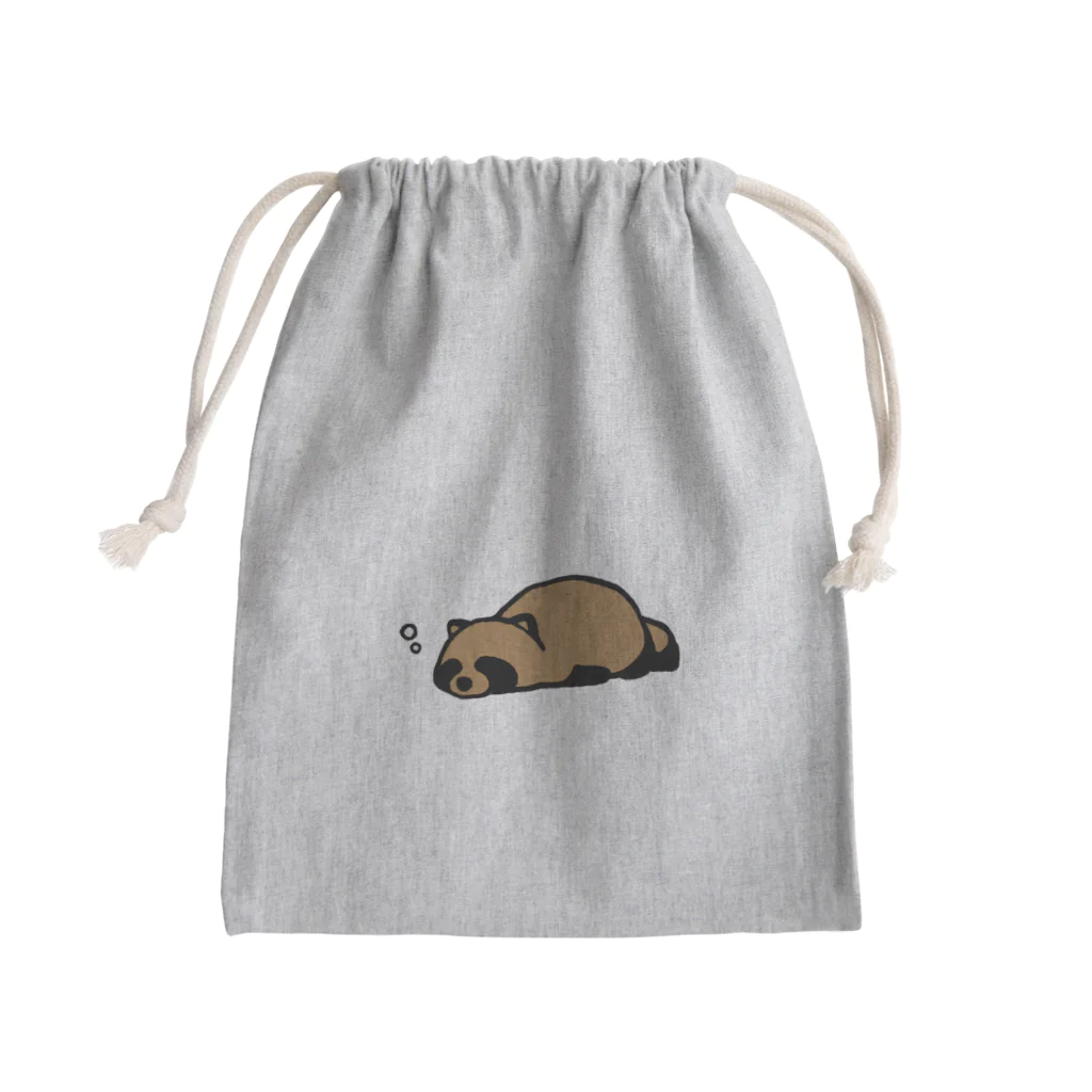 けわいのうたたねたぬき_カラー Mini Drawstring Bag