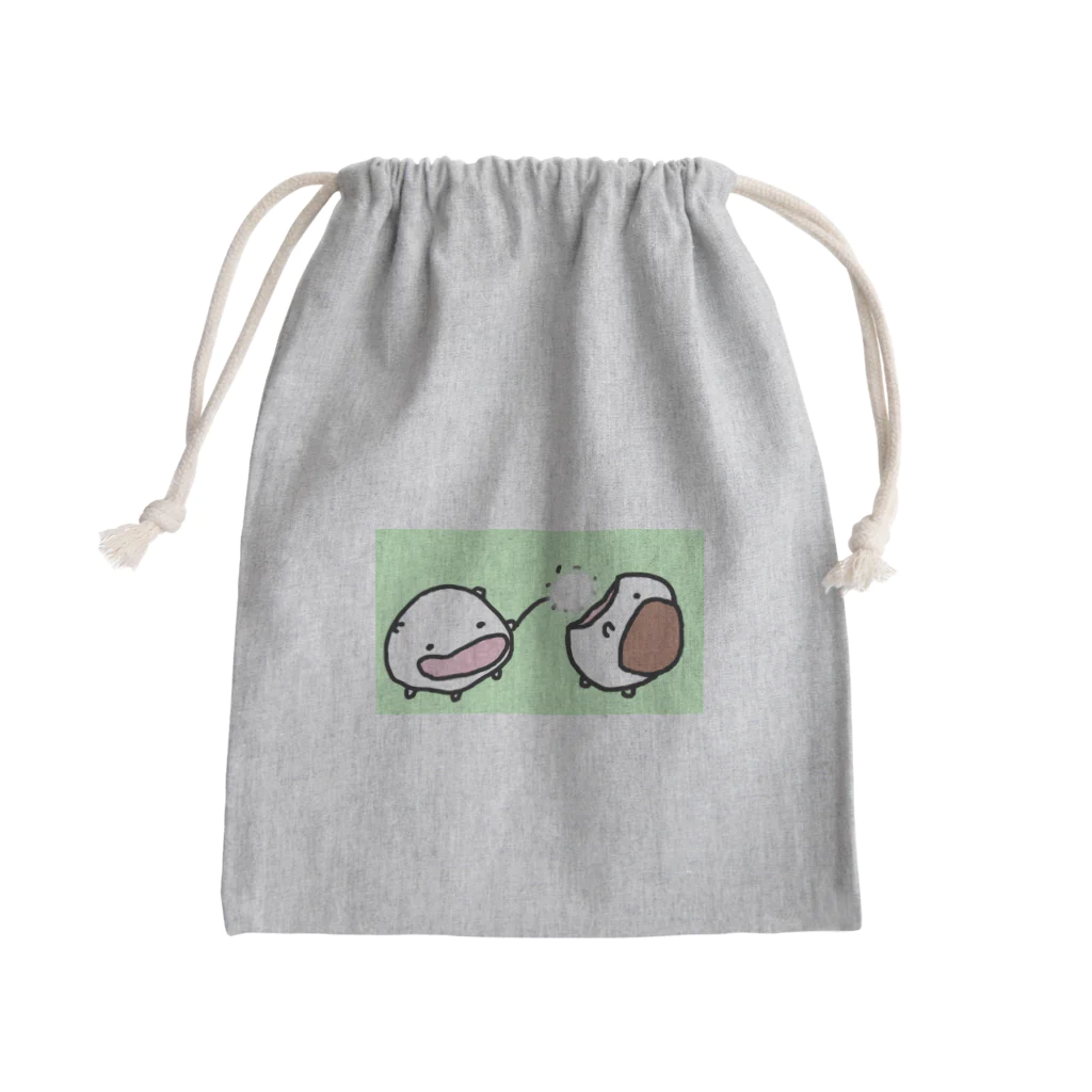 ダイナマイト87ねこ大商会のたんぽぽの綿毛でいぬを釣るねこです Mini Drawstring Bag