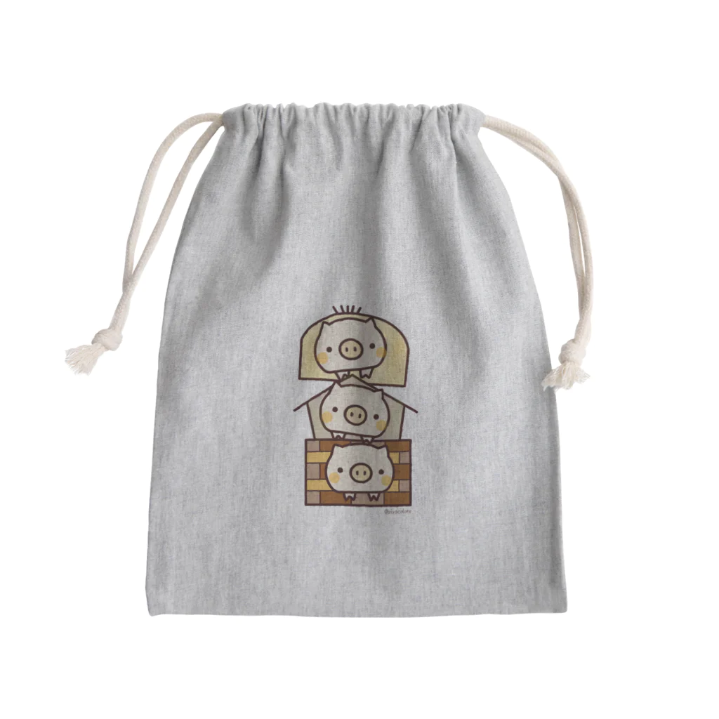 Piyocoloreの三匹の仲良し子ブタくん Mini Drawstring Bag