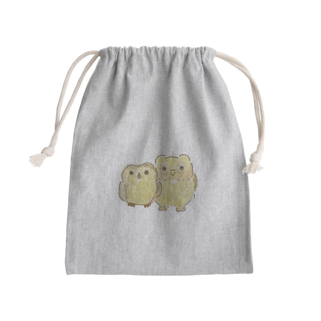 mugiの2羽のふくろうさん Mini Drawstring Bag