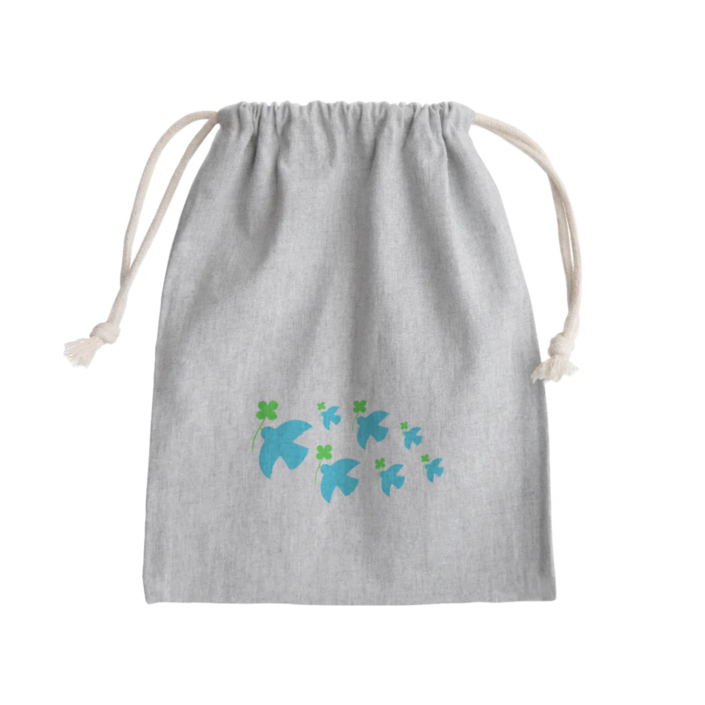 AROMA☆LOVELYのクローバーを運ぶ鳥 Mini Drawstring Bag