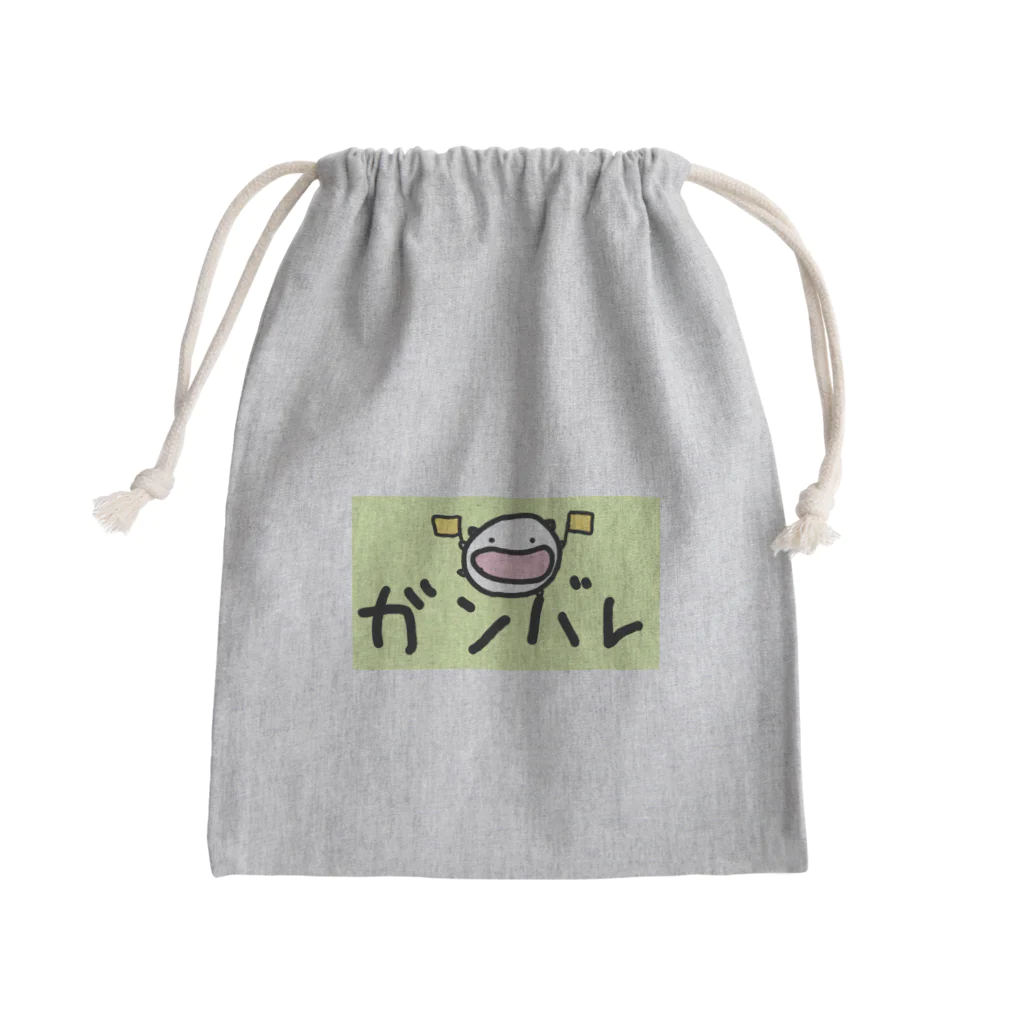 ダイナマイト87ねこ大商会の頑張ってバの上で応援するねこです Mini Drawstring Bag