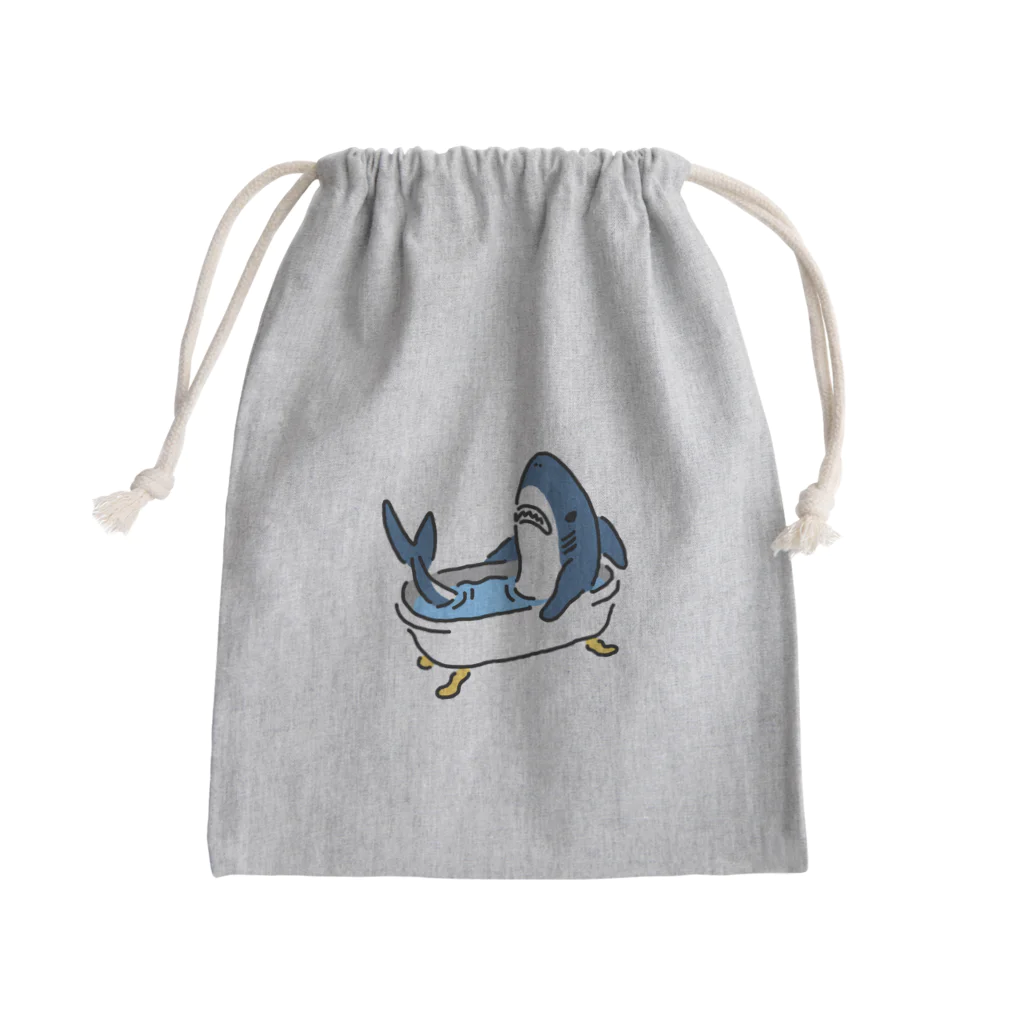 サメ わりとおもいの半身浴を楽しむサメ Mini Drawstring Bag