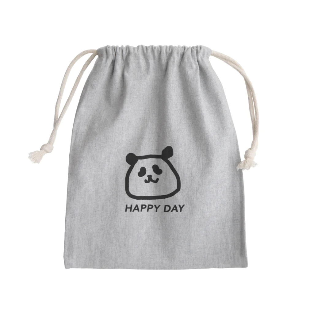 HAPPY DAYの頭が平らなパンダ^^ Mini Drawstring Bag