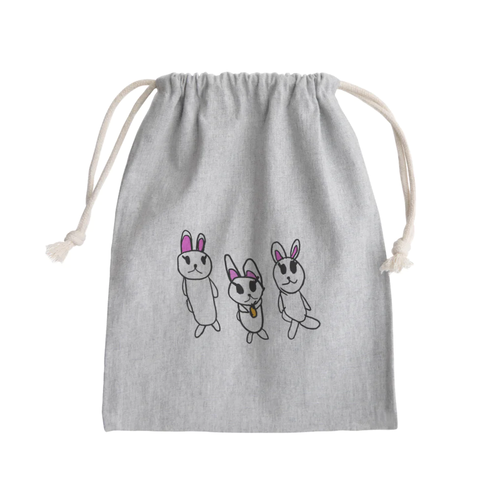 YAG STOREの娘の絵シリーズ～rabbit～ Mini Drawstring Bag