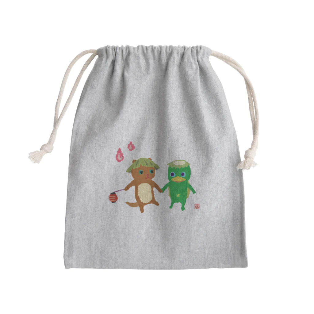 おばけ商店のおばけ巾着＜河童とかわうそ＞ Mini Drawstring Bag