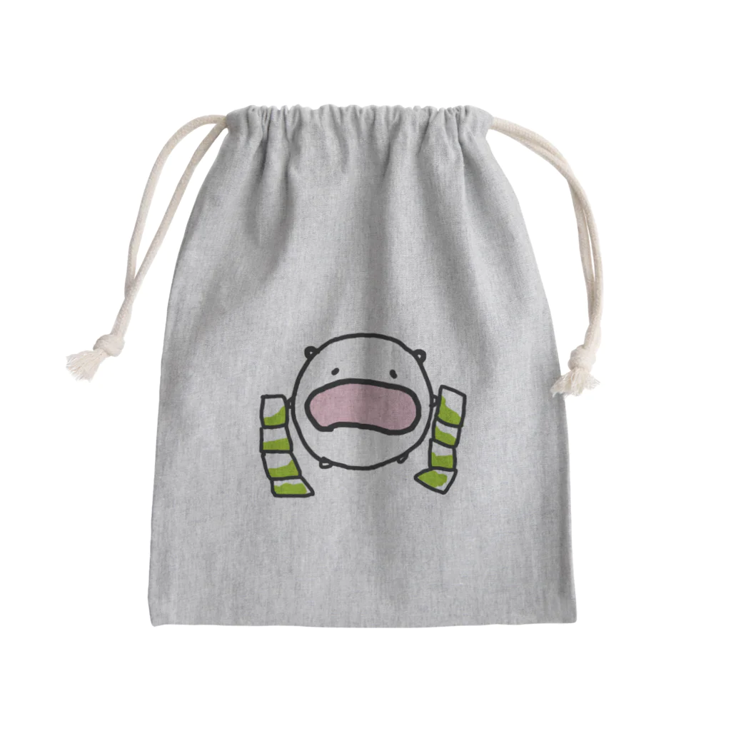 ダイナマイト87ねこ大商会の緑茶パックが連なってるタイプで絶望するねこです Mini Drawstring Bag