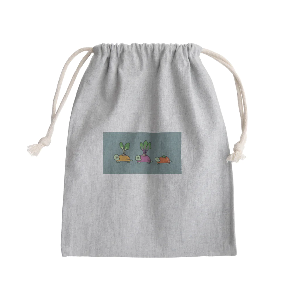 むんのやさいのきれはしカメくん Mini Drawstring Bag