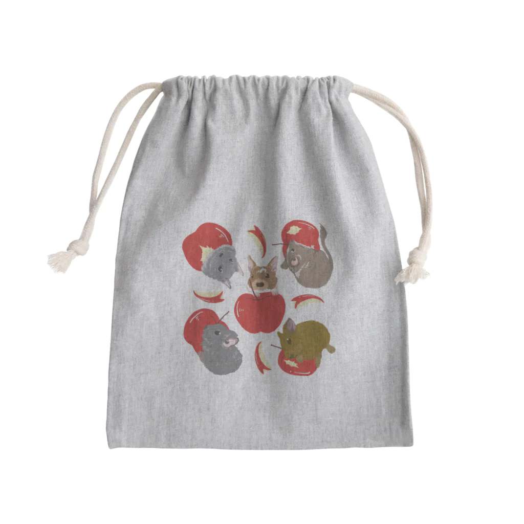 Lichtmuhleのデグーとりんご Mini Drawstring Bag