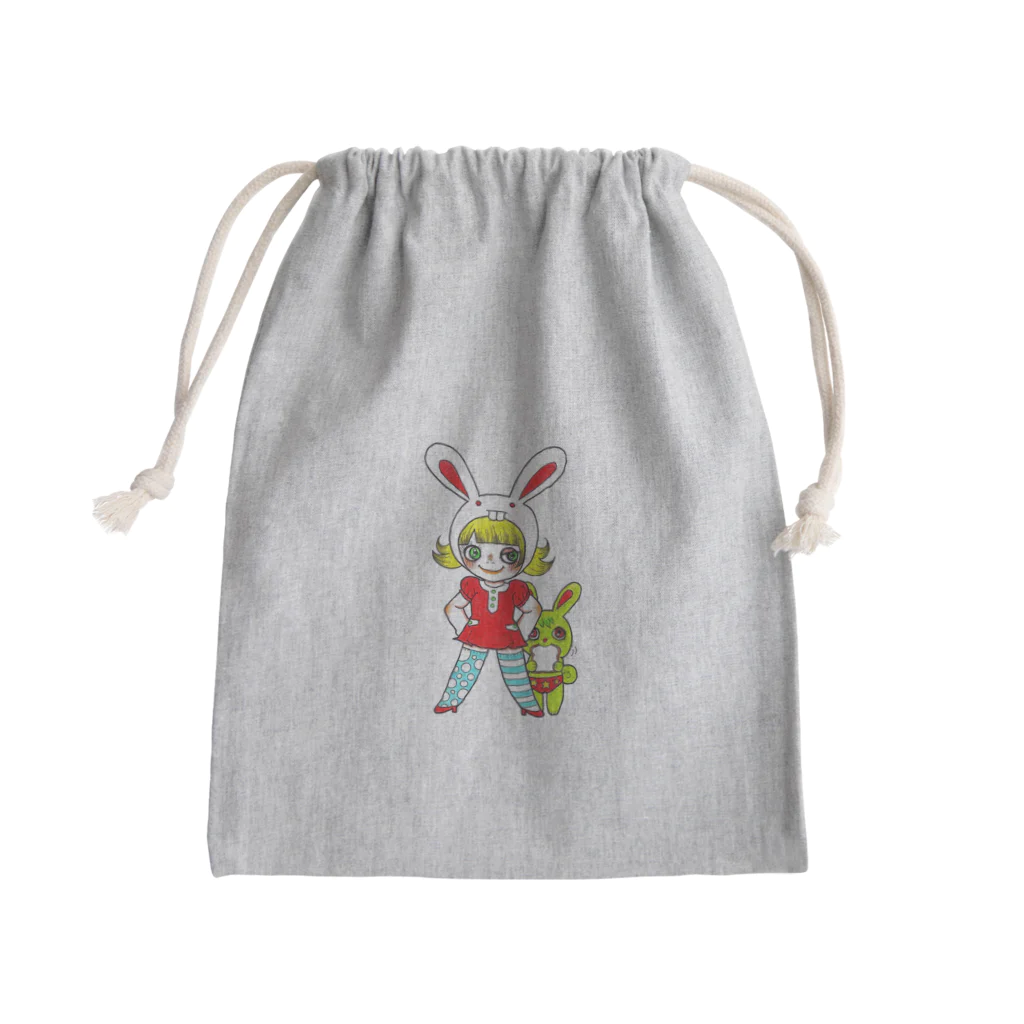 あめりのうさぎ小屋のえっへん！Ms.Bunny Moogとさかなちゃん Mini Drawstring Bag