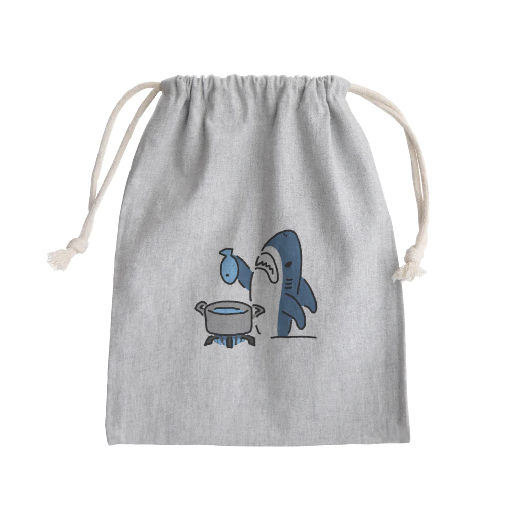 サメ わりとおもいの魚を茹でるサメ Mini Drawstring Bag